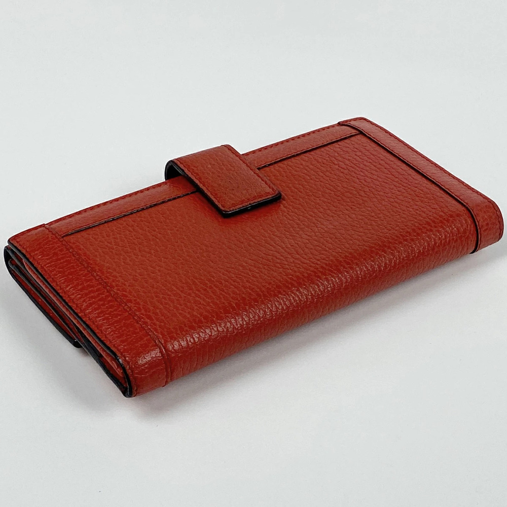 Gucci billfold bi fold red leather Wallet wallet long Red